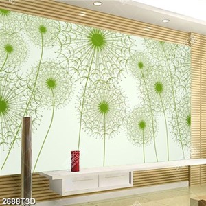 Tranh gắn tường hoa bồ công anh màu xanh đẹp