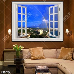 Tranh cửa sổ và bầu trời xanh đẹp nhất