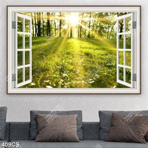 Tranh cửa sổ và đồi cỏ xanh đẹp nhất
