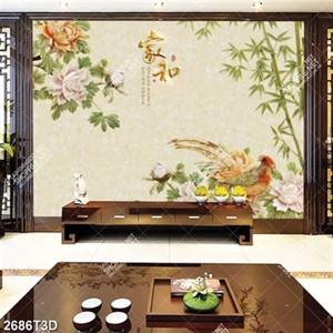 Tranh treo tường cây tre và hoa chất lượng cao