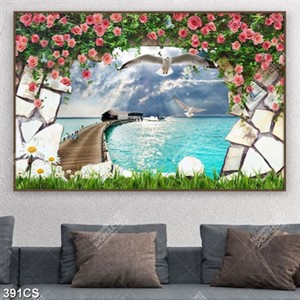 Tranh 3D hoa hồng và cảnh biển đẹp nhất