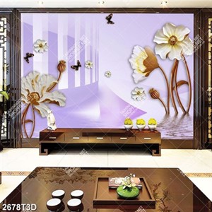 Tranh treo tường hoa và bướm trên nền tím