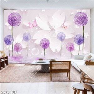 Tranh treo tường bướm và hoa in kính