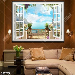 Tranh ban công hướng ra biển đảo nghệ thuật