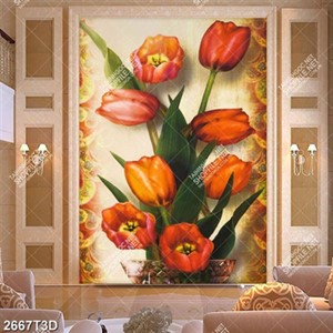 Tranh treo tường hoa tulip đẹp in uv