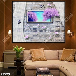 Tranh 3D dán tường cửa sổ nghệ thuật chất lượng cao