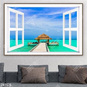 Tranh cửa sổ và biển decor phòng khách chất lượng cao