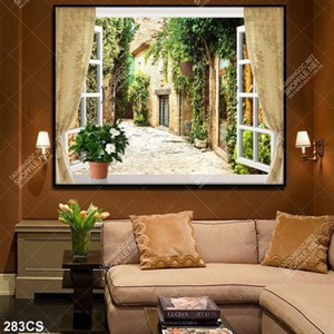 Tranh dán tường cửa sổ in uv