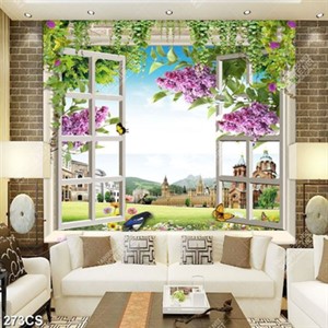 Tranh cửa sổ hướng ra những tòa lâu đài đẹp nhất in uv