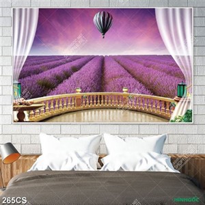 Tranh ban công và vườn oải hương chất lượng cao