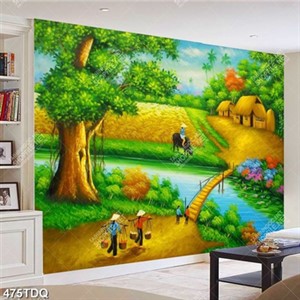 Tranh gắn tường cánh đồng lúa chín in uv