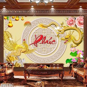 Tranh Rồng Phượng và chữ Phúc