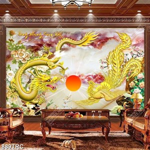 Tranh Rồng Phượng đẹp in kính