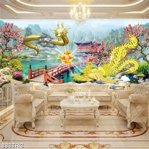 Tranh phong thuỷ rồng và phượng hoàng