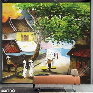 Tranh gắn tường khổ nhỏ góc phố cổ bình yên