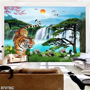 Tranh phong thuỷ thác nước và Hổ