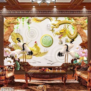 Tranh gỉa ngọc chim Hạc và Rồng Phượng