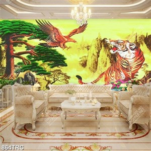 Tranh Hổ và chim Đại Bàng file psd