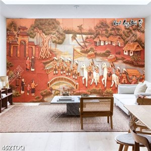 Tranh trang trí tường khổ ngang vinh quy bái tổ