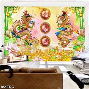 Tranh đôi rồng in kính chất lượng cao