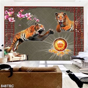 Tranh cặp hổ trang trí tường đẹp