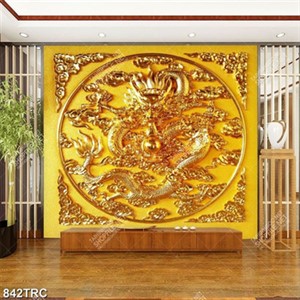 Tranh điêu khắc phù điêu rồng vàng chất lượng cao