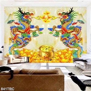 Tranh điêu khắc rồng in lịch đẹp chất lượng cao