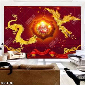 Tranh tài lộc rồng phượng in lịch đẹp