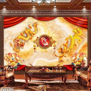 Tranh rồng và phượng hoàng in lịch đẹp