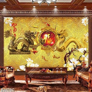 Tranh tài lộc cặp rồng chất lượng cao