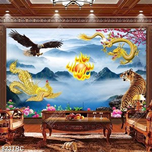 Tranh chim Diều Hâu và Phượng Hoàng lửa