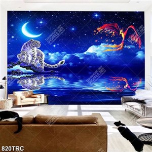 Tranh bạc hổ và phượng hoàng trong đêm