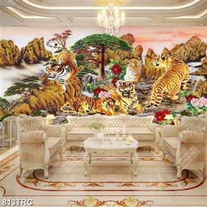 Tranh ngũ Hổ phong thuỷ đẹp