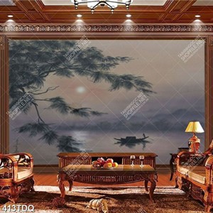 Tranh sơn dầu chiếc thuyền lặng lẽ trên sông