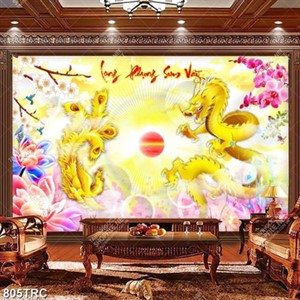 Tranh rồng và phượng hoàng giả ngọc đẹp