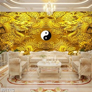 Tranh phù điêu rồng vàng