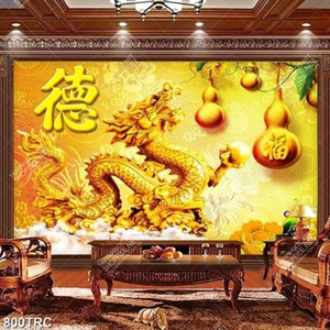 Tranh tài lộc rồng vàng chất lượng cao