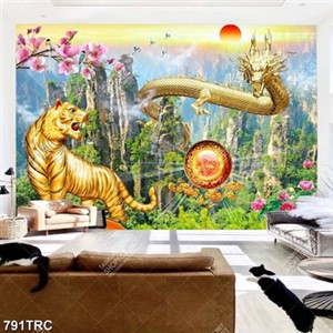 Tranh Hổ và rồng chất lượng cao