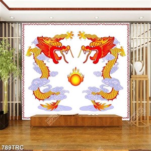 Tranh 2 con rồng chất lượng cao