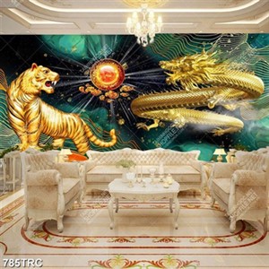 Tranh ghép Hổ và Rồng vàng chất lượng cao