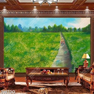 Tranh sơn dầu con đường mòn decor tường in uv