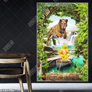 Tranh phong thuỷ thác vá hổ