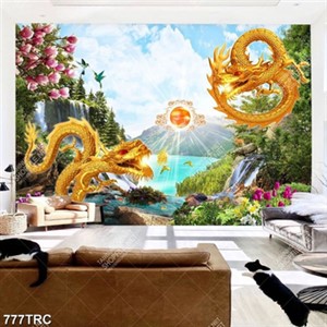 Tranh rồng và phượng phong thuỷ đẹp file psd