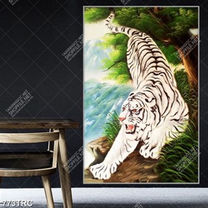 Tranh sơn dầu bạch hổ