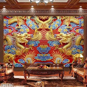 Tranh phù điêu song long trang trí tường đẹp