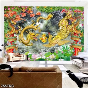 Tranh rồng phượng mới nhất hiện nay file psd