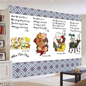 Tranh đông hồ decor tường khỗ ngang