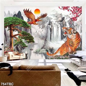 Tranh thuỷ mặc Hổ và Đại Bàng