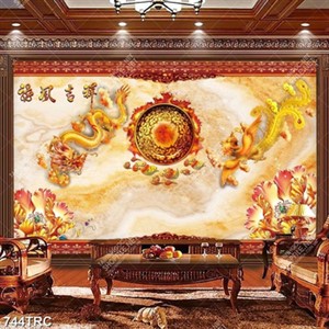 Tranh Rồng và chim Phượng in kính đẹp