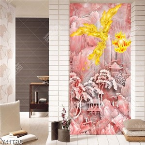 Tranh giả ngọc và chim phượng in kính đẹp